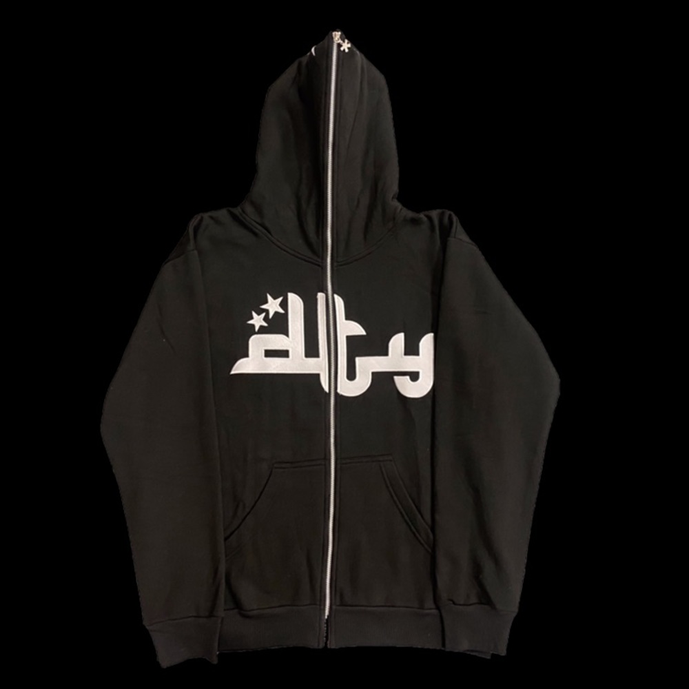 Black DIVIDE THE YOUTH gently used zip up hoodie.